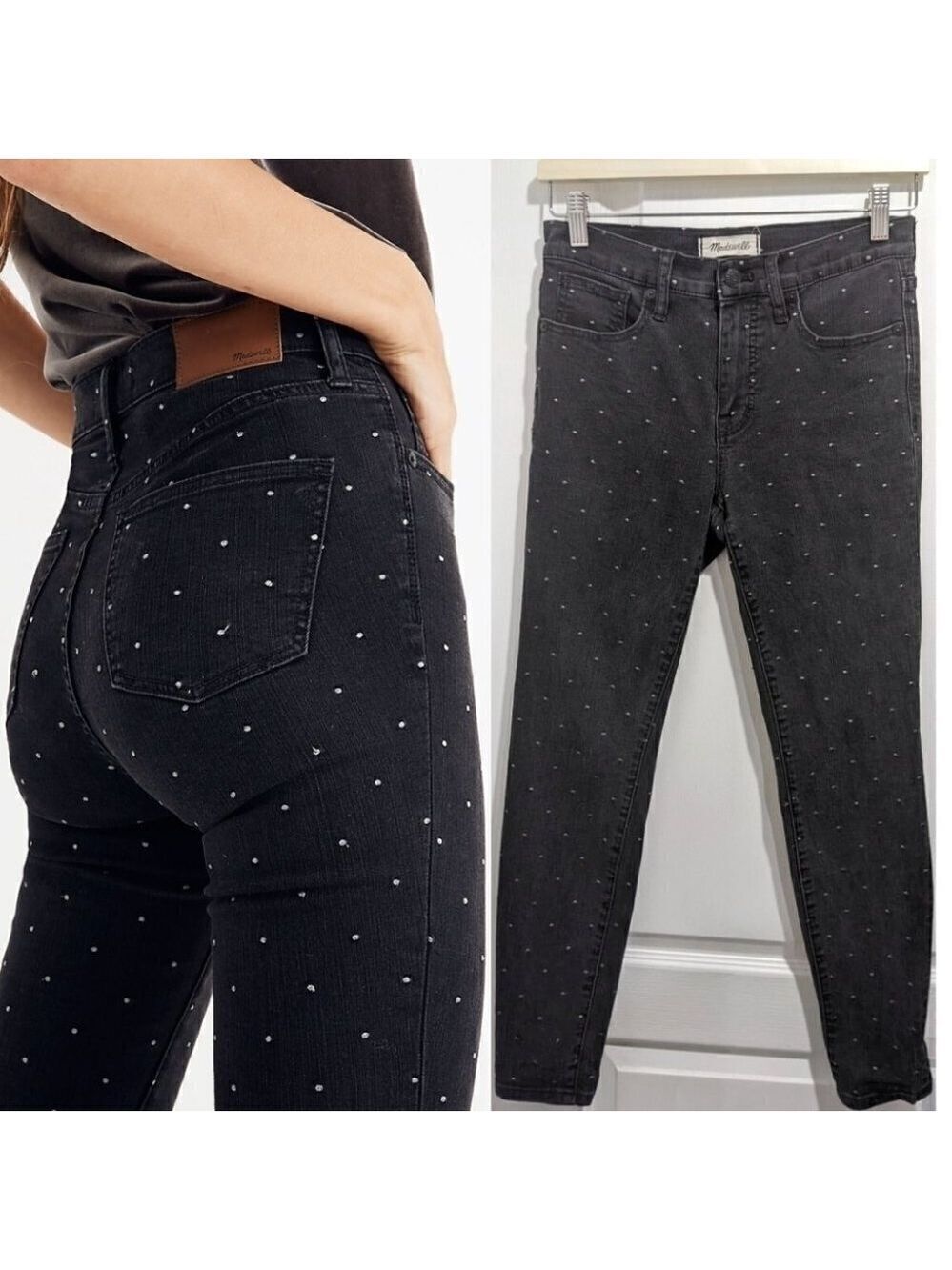 Madewell | 9" Mid-rise Skinny Jeans: Metallic Dot Edition